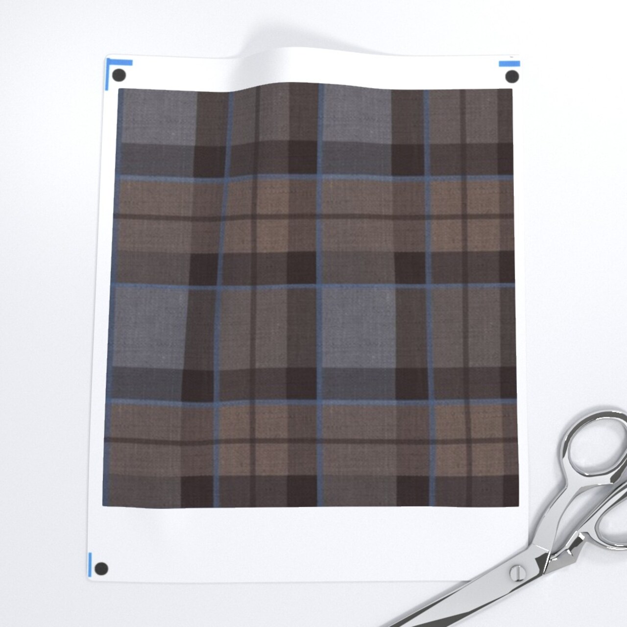 Fraser Plaid Scotland Clan Tartan Traditional Classic Blue Gray Custom Printed Fabric by Spoonflower Various Fabrics by the Yard or Fat Quarter
